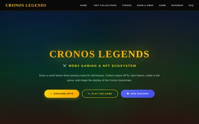 Website screenshot of Cronos Legends (2026-05-20)