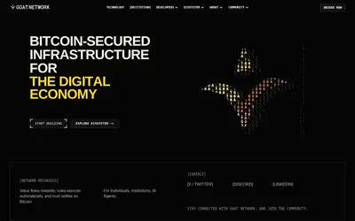 Website screenshot of GOAT Network (2026-04-25)