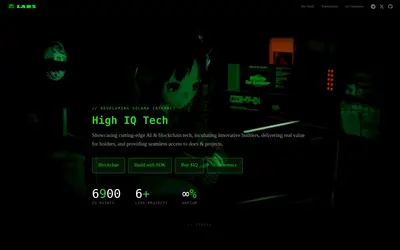 Website screenshot of IQ Labs (2026-05-21)