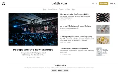 Website screenshot of balajis (2026-05-21)