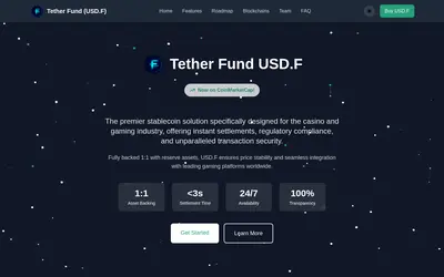 Website screenshot of TetherFund (2026-04-26)