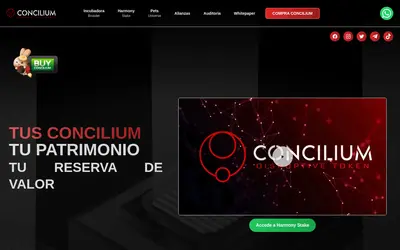 Website screenshot of Concilium Blockchain Ecosystem (2026-05-21)