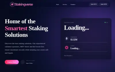 Website screenshot of Stakingverse Staked LYX (2026-05-28)