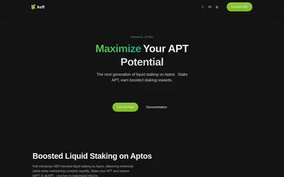 Website screenshot of Kofi Aptos (2026-04-25)