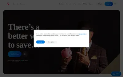 Website screenshot of Kinesis Velocity Token (2026-04-24)