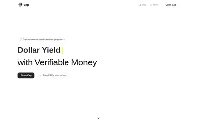 Website screenshot of Cap USD (2026-05-21)