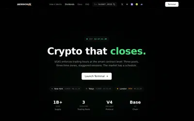 Website screenshot of SessionX (2026-04-26)
