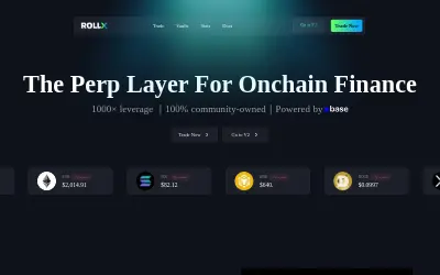 Website screenshot of RollX (2026-05-28)