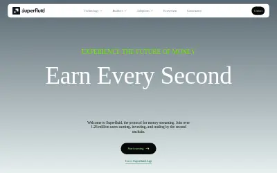 Website screenshot of Superfluid (2026-05-28)