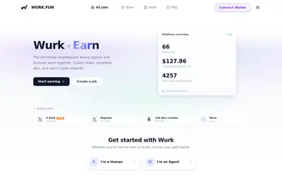 Website screenshot of WURK (2026-04-21)
