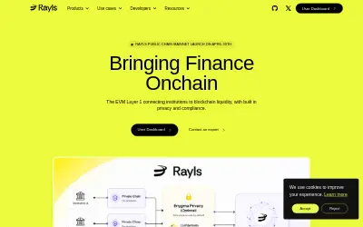 Website screenshot of Rayls (2026-05-28)
