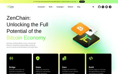 Website screenshot of ZenChain (2026-04-25)