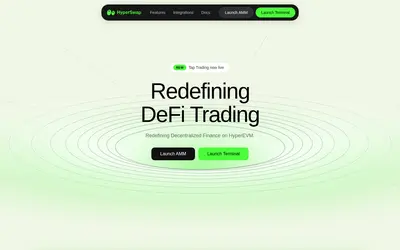 Website screenshot of HyperSwap (2026-05-20)