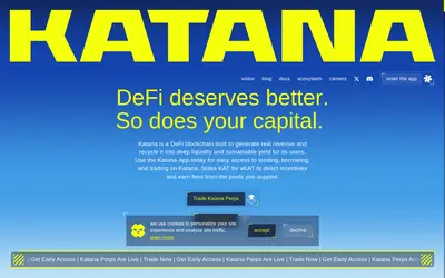Website screenshot of Katana Network Token (2026-05-21)