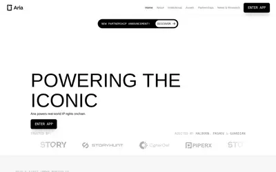 Website screenshot of Aria (2026-05-21)