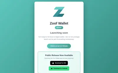Website screenshot of Zoof Wallet (2026-04-24)