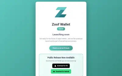 Website screenshot of Zoof Wallet (2026-06-04)
