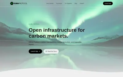 Website screenshot of Klima Protocol K2 (2026-04-25)