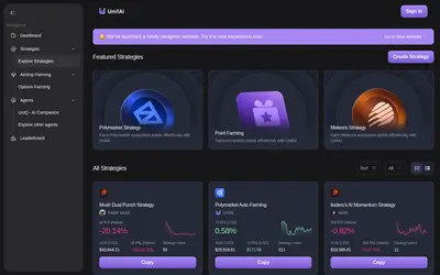 Website screenshot of UnifAI Network (2026-04-25)