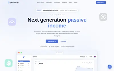 Website screenshot of Pecunity (2026-05-20)
