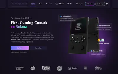 Website screenshot of Play Solana Token (2026-05-20)