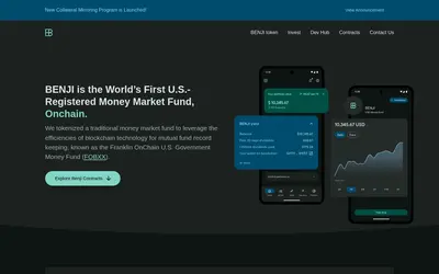 Website screenshot of Franklin Templeton BENJI (2026-05-19)
