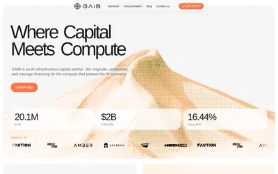 Website screenshot of GAIB (2026-04-24)