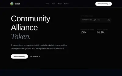 Website screenshot of Community Alliance Token (2026-05-21)