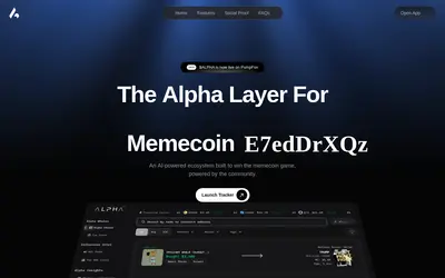 Website screenshot of AlphaBlockAI (2026-04-24)