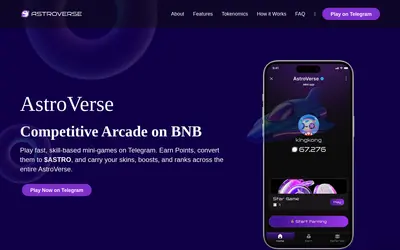 Website screenshot of AstroVerse (2026-04-26)