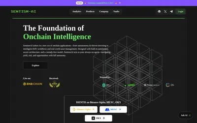 Website screenshot of SentismAI (2026-04-26)