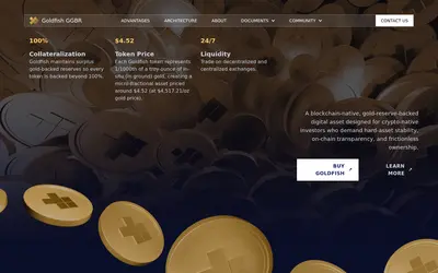 Website screenshot of Goldfish Gold (2026-05-22)