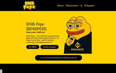 Website screenshot of BNB PEPE (2026-04-25)