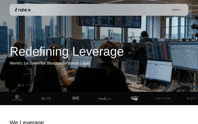 Website screenshot of RateX (2026-05-20)