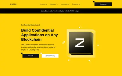 Website screenshot of Zama (2026-05-20)