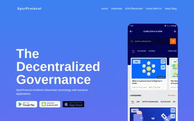 Website screenshot of Spur protocol (2026-05-20)