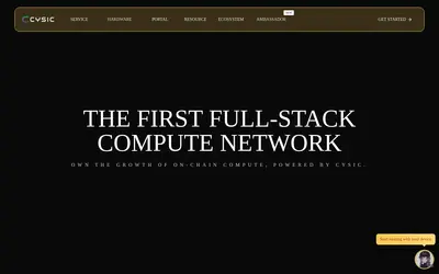 Website screenshot of Cysic (2026-05-22)