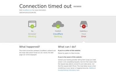Website screenshot of TradeTide (2026-04-26)