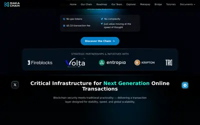 Website screenshot of MAKACHAIN (2026-04-25)