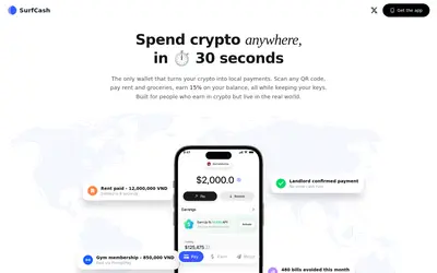 Website screenshot of SurfCash (2026-04-26)