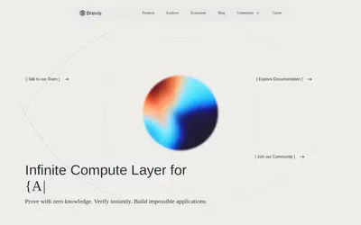 Website screenshot of Brevis (2026-05-21)