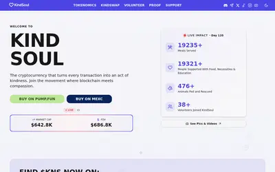 Website screenshot of KindSoul (2026-04-25)