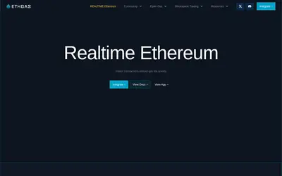 Website screenshot of ETHGas (2026-04-26)