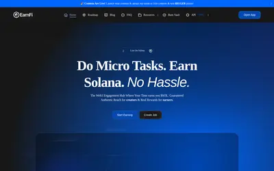 Website screenshot of EARNFI (2026-04-25)
