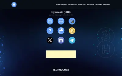 Website screenshot of Hypercoin (2026-04-26)