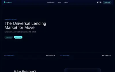 Website screenshot of Echelon Token (2026-05-22)