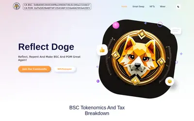 Website screenshot of Reflect Doge (2026-04-25)