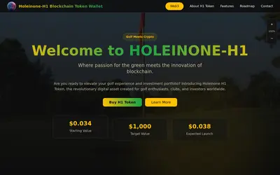 Website screenshot of HOLEINONE (2026-04-26)