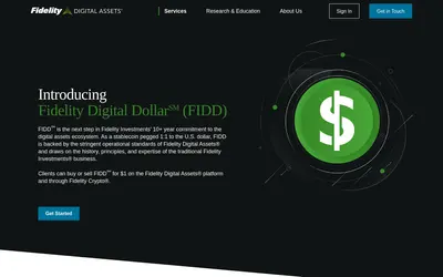Website screenshot of Fidelity Digital Dollar (2026-04-26)