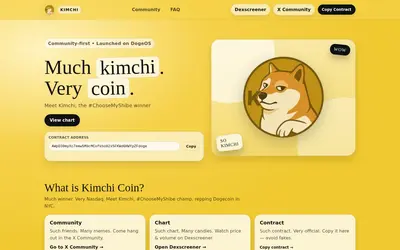 Website screenshot of Kimchicoin (2026-05-21)
